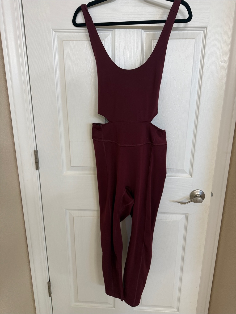 FP Movement by Free People Burgundy Cutout Bib Jumpsuit